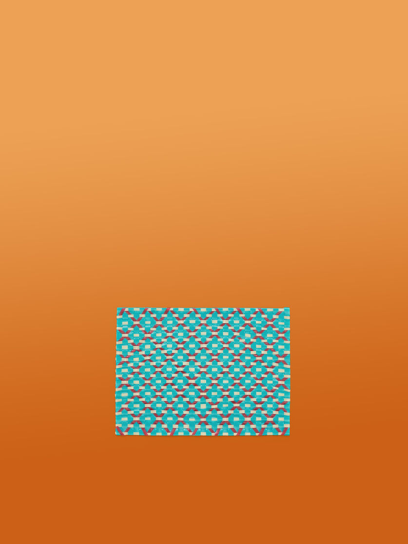 Turquoise And Burgundy Marni Market Woven Placemat - Accessories - Image 1