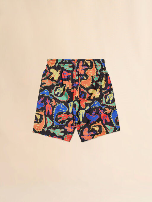 Pantaloncini mare neri con stampa Dinosauri - kids