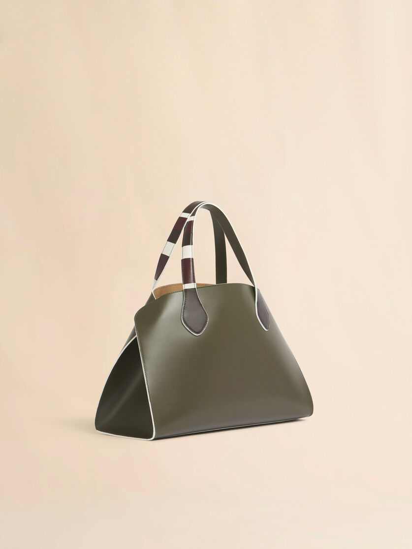Green leather Overlap medium handbag, Image 6