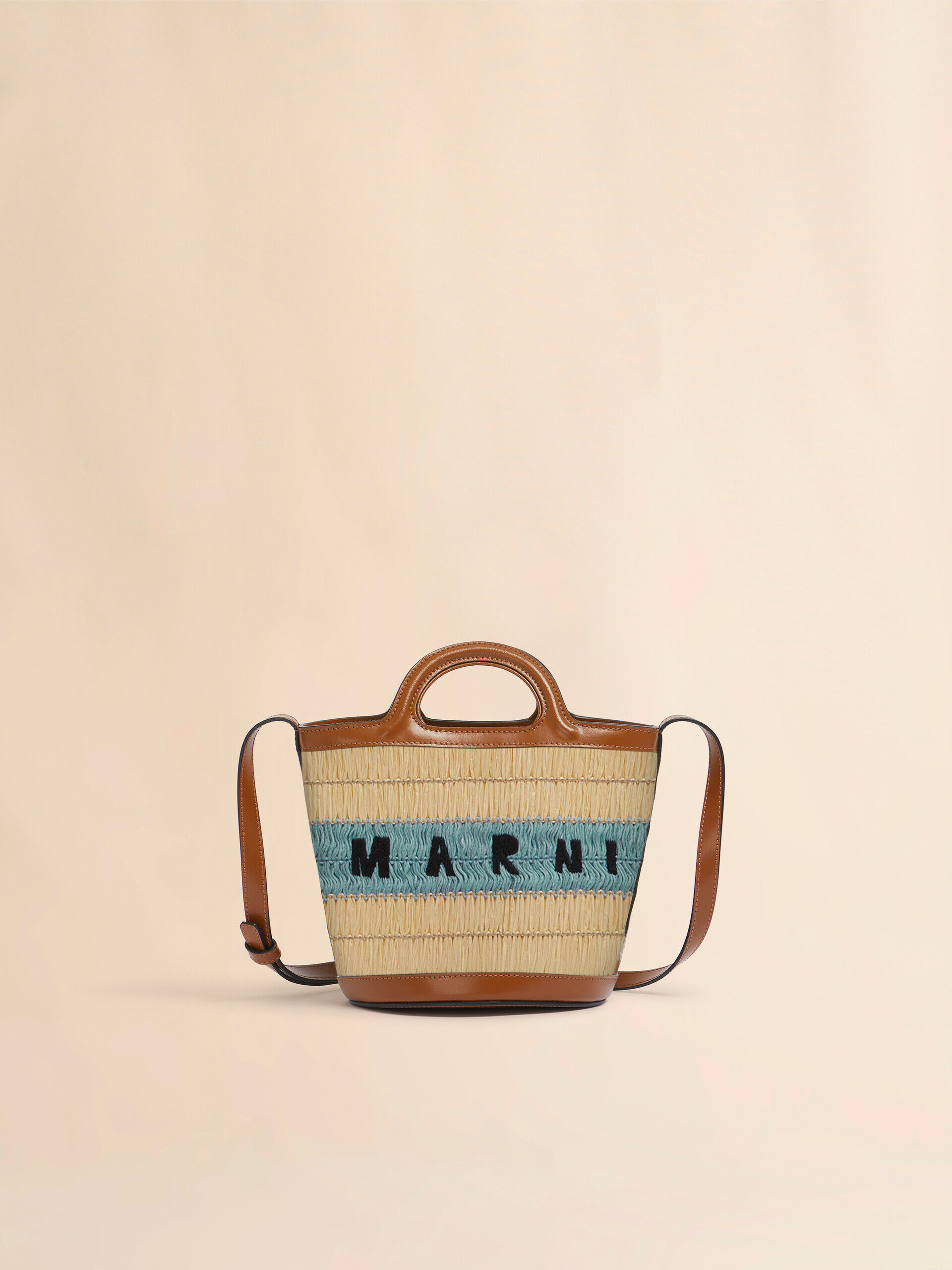【関税&送料込】Marni Ivory Raffia And Leather Tropicalia Bu Tropicalia Micro Bag in ivory leather and raffia-effect