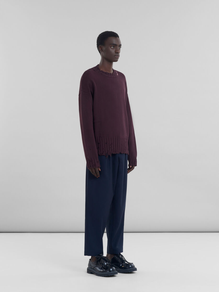 Burgundy cotton crewneck sweater | Marni