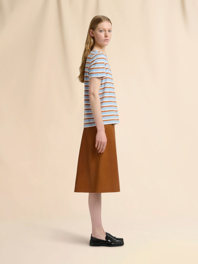 Blue and brown striped cotton T-shirt, Image 5