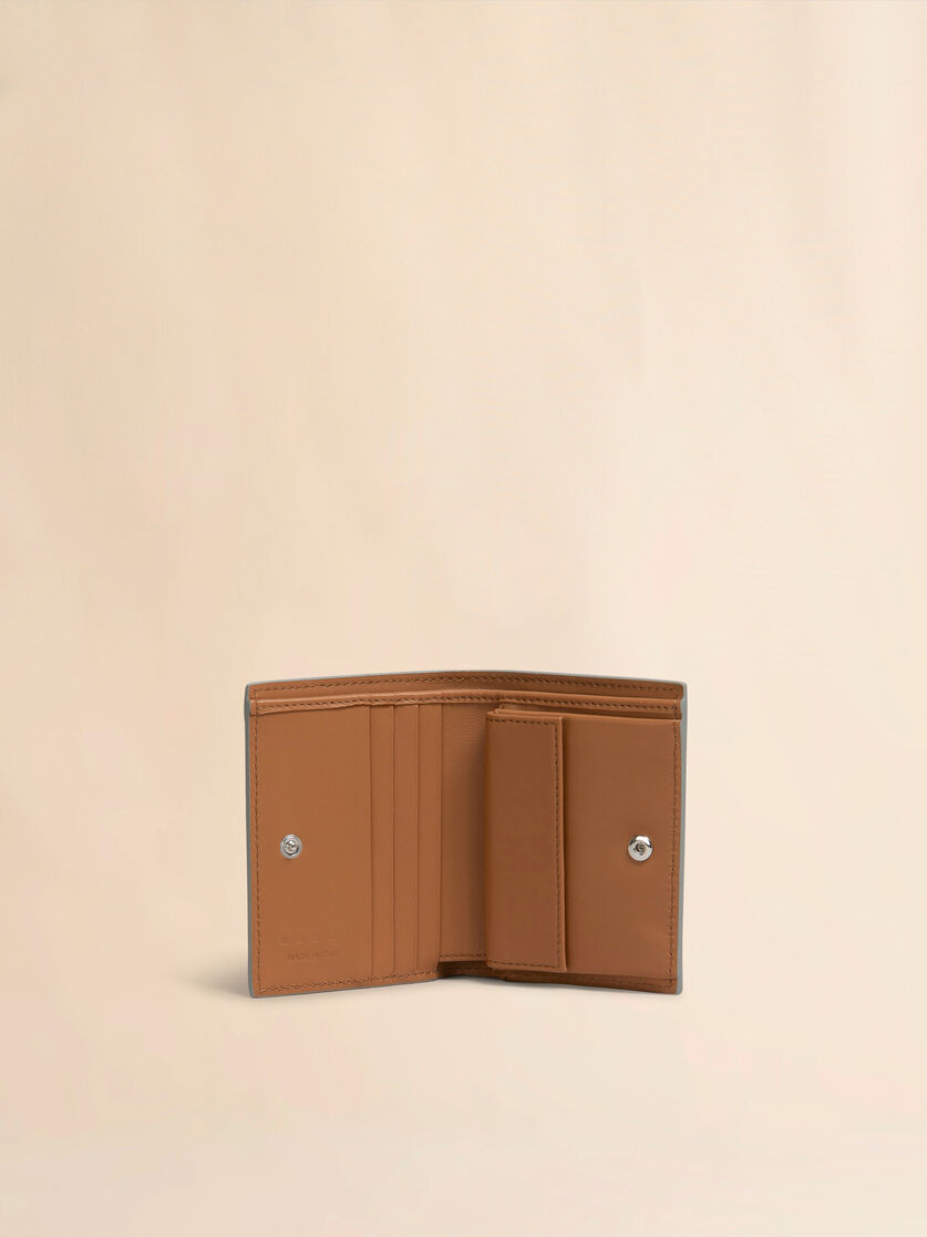 Brown leather bifold wallet with Marni Mending embroidery - Wallets - Image 2