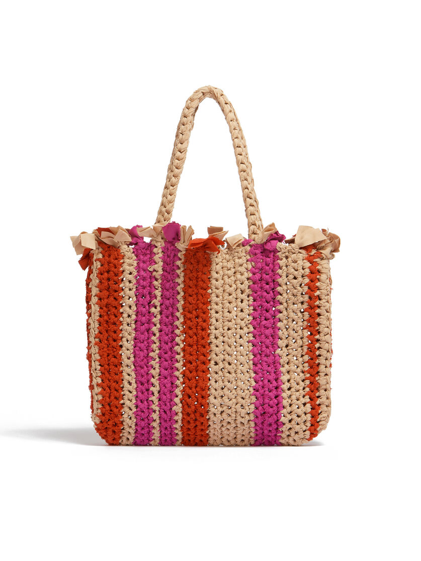 MARNI MARKET JERSEY bag in pink and blue cotton - Shopping Bags - Image 3