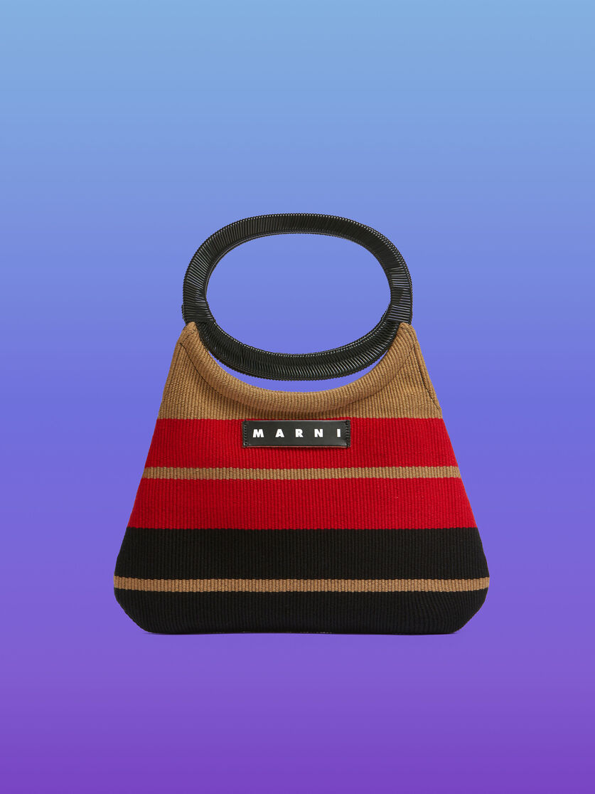 MARNI MARKET bag in multicolor striped cotton - Bags - Image 1