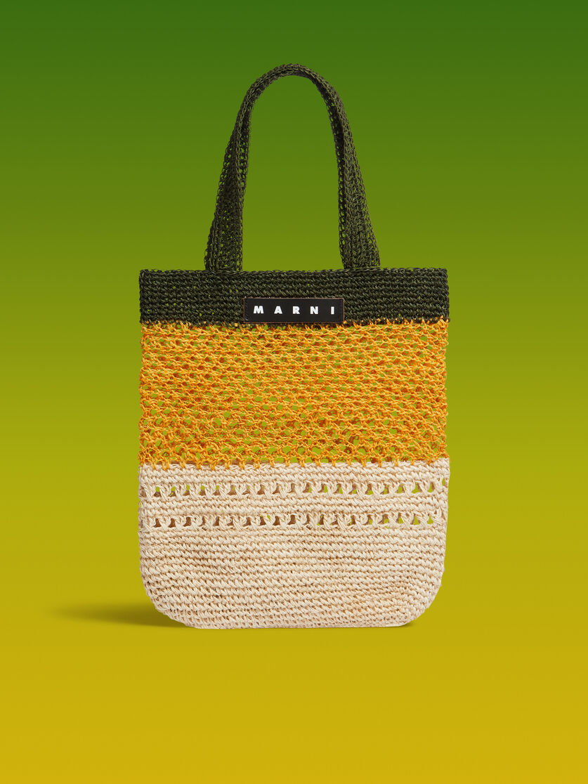 ホワイト&ブラック MARNI MARKET FIQUE ナチュラルファイバーショッパー - ショッピングバッグ - Image 1