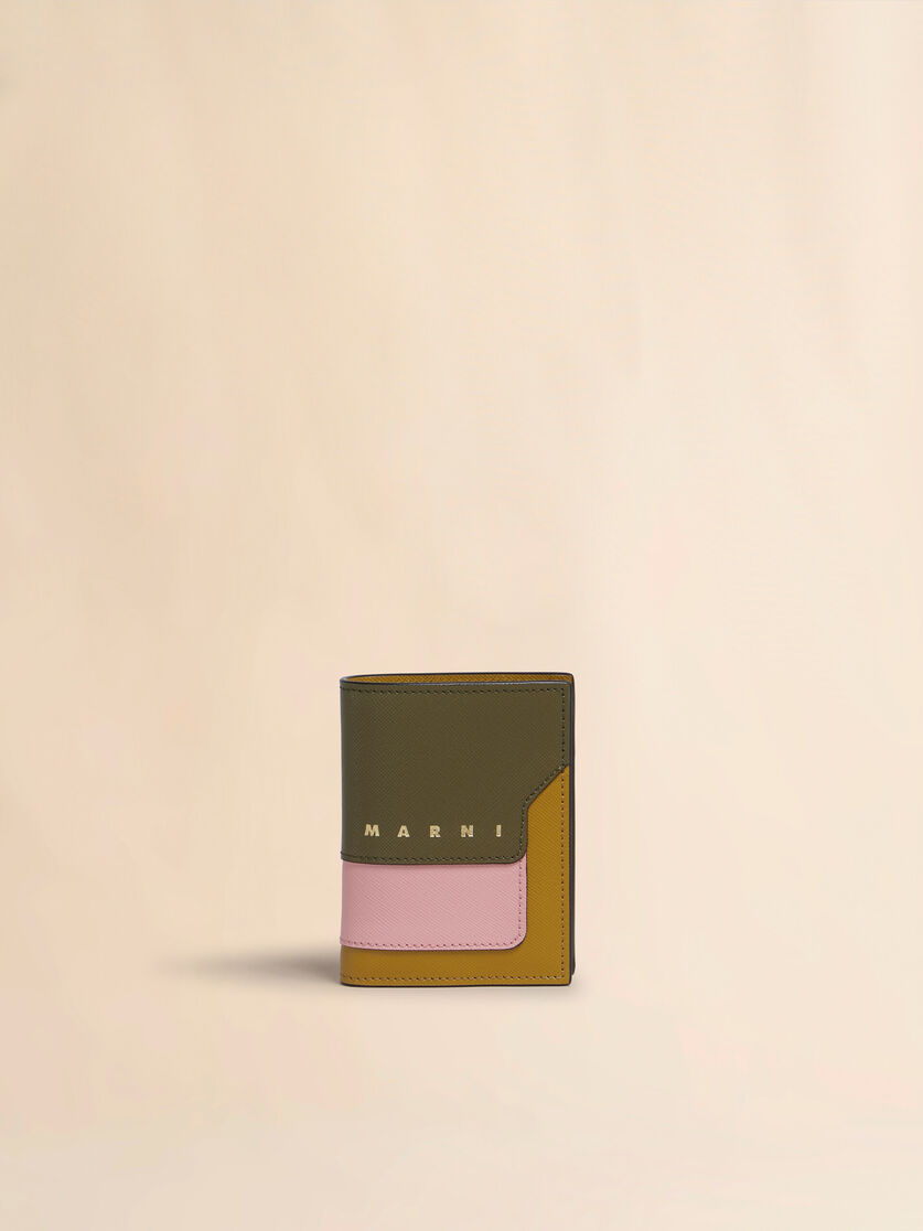 블루 베이지 라이트 블루 사피아노 가죽 2단 지갑 - 지갑 - Image 1