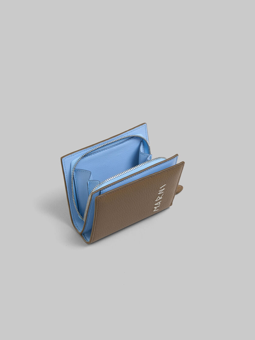 Zweifache Faltbrieftasche aus Leder mit Rundumreißverschluss und Marni-Flicken in Schwarz - Brieftaschen - Image 5