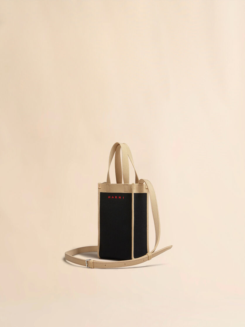 ブラック、ベージュ ジャカード製ミニショルダーバッグ | Marni