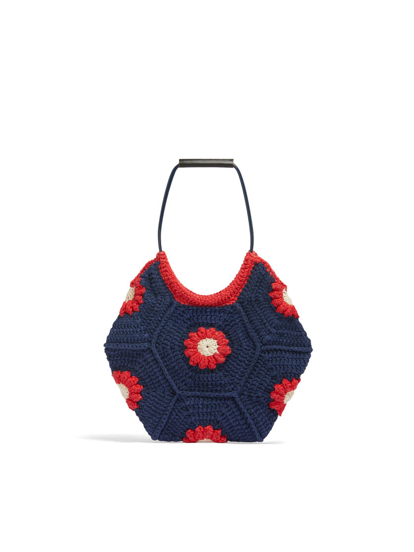 Gehäkelte MARNI MARKET Handtasche mit blauer Blume aus Baumwolle - Shopper - Image 3