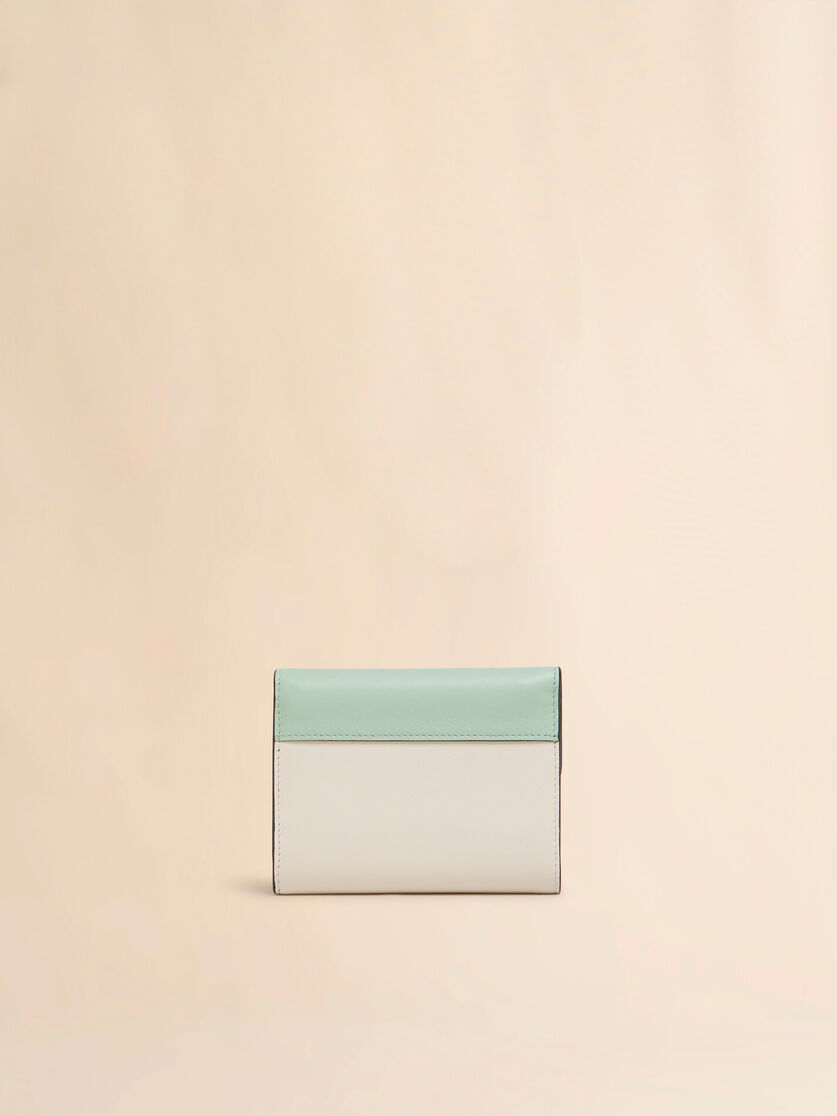 Portefeuille Trunkaroo à trois volets en cuir bleu et beige - Portefeuilles - Image 3