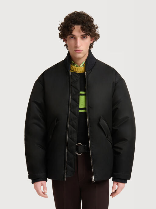Black nylon bomber jacket - Jackets