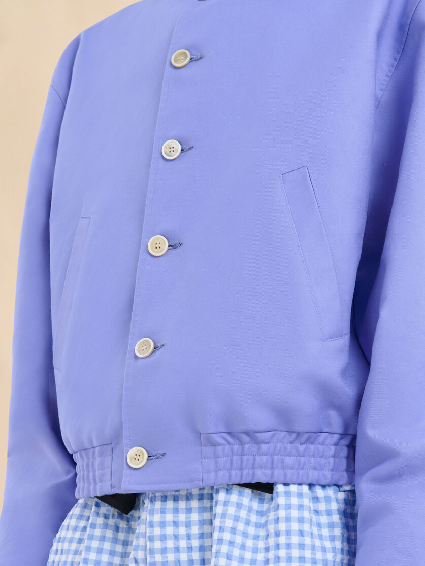 Indigo gabardine hooded jacket - Jackets - Image 5