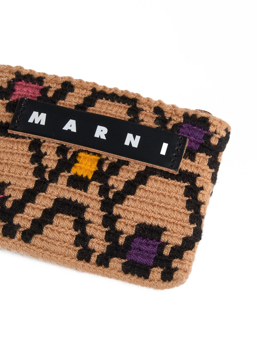 Small colour-block intarsia MARNI MARKET tech wool pouch - Pochettes - Image 3