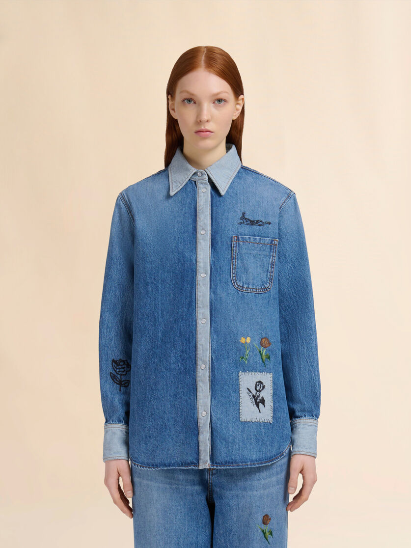 Blue denim shirt - Shirts - Image 2