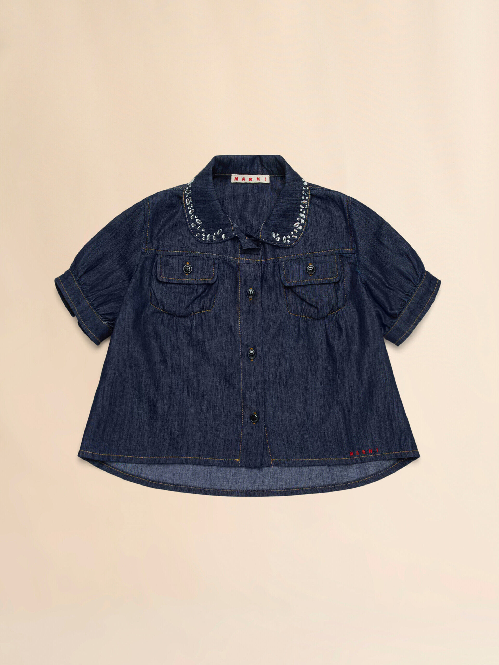 Marni マルニ クロップド ロゴ Tシャツ 黒 14Y 160