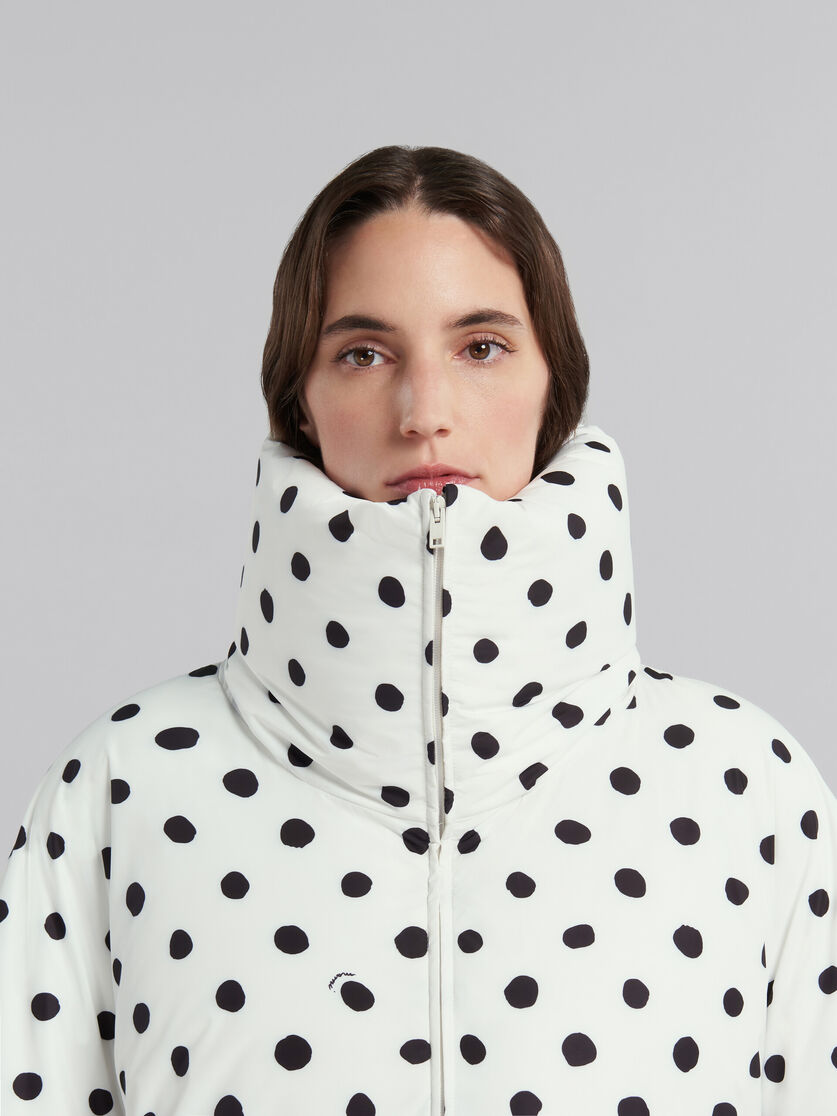 White oversized down jacket with polka dots - Winter jackets - Image 4