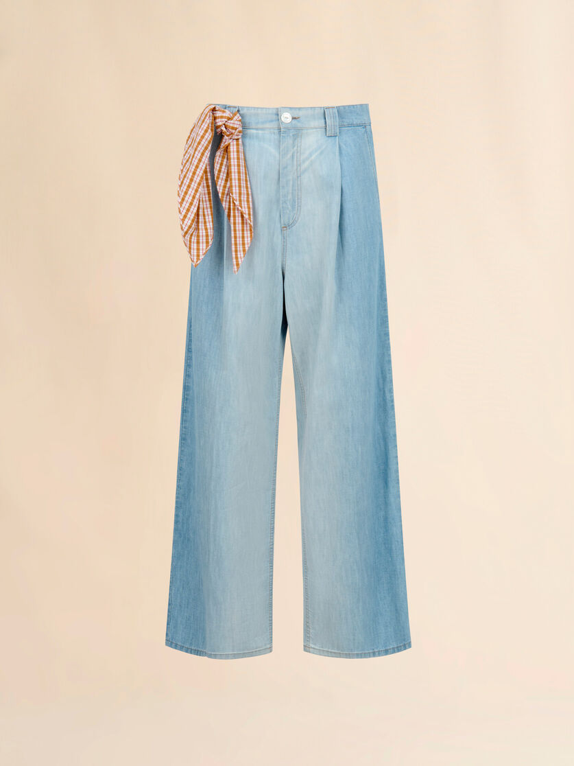 Light blue chambray jeans with foulard, Image 1
