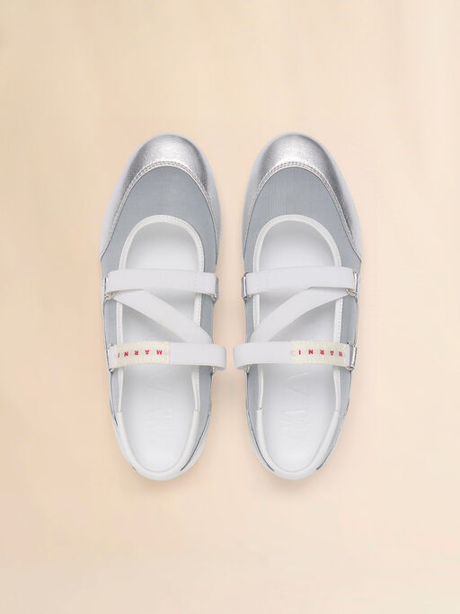 Soccer Retro silver leather ballerina trainers - Sneakers
