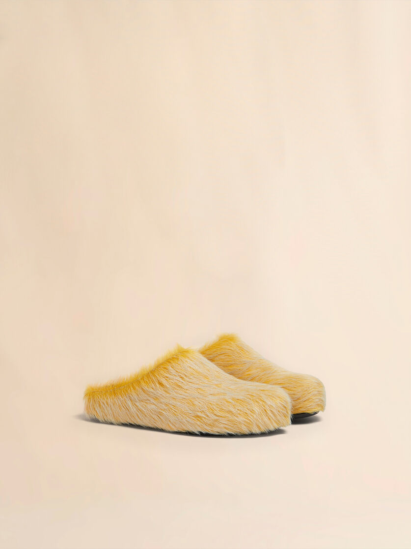 Blue-grey long hair calfskin Fussbett sabot - Clogs - Image 2