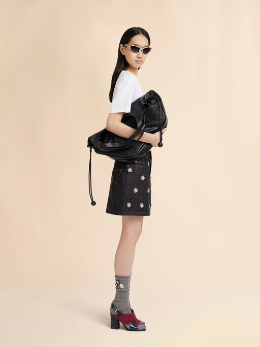 Weißes Baumwoll-T-Shirt mit Marni-Logo in Flockdruck - T-shirts