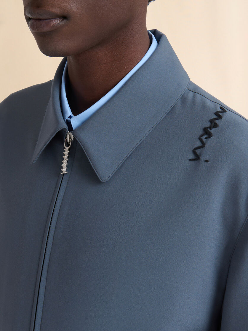 Gray light wool jacket with collar - Jackets - Image 4