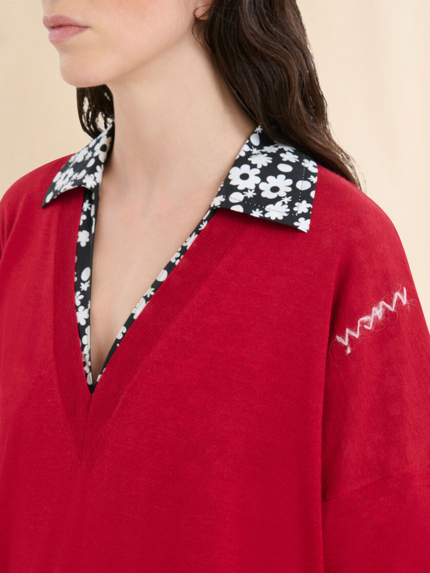 Oversize silk and wool blend jumper with Marni Symbol - Pullovers - Image 4