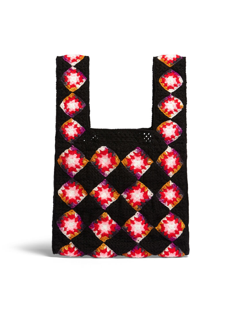 MARNI MARKET FISH in black and red crochet - Shopping Bags - Image 3