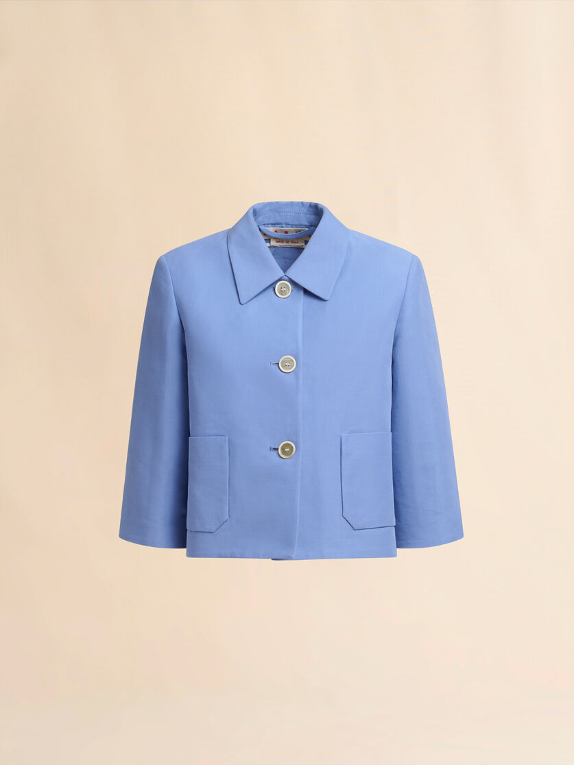 Indigo cotton jacket with Marni Symbol - Jackets - Image 1
