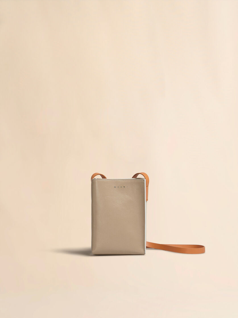 ブラックとグレー レザー製Museo Softナノバッグ - ショルダーバッグ - Image 1