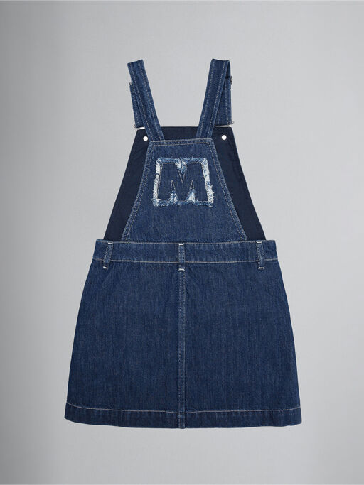 Spring 2006 Marni Blue & Grey Cotton Print Baby Doll Mini Dress