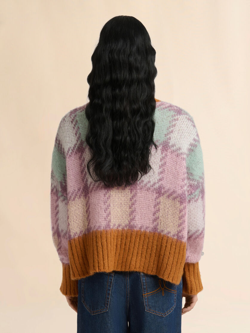Purple mohair checked jumper, Image 4