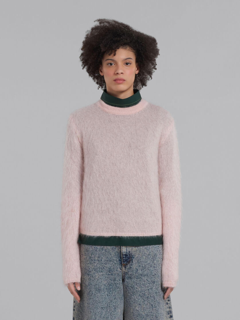 Rosafarbener Pullover aus Mohair und Wolle - Pullover - Image 2