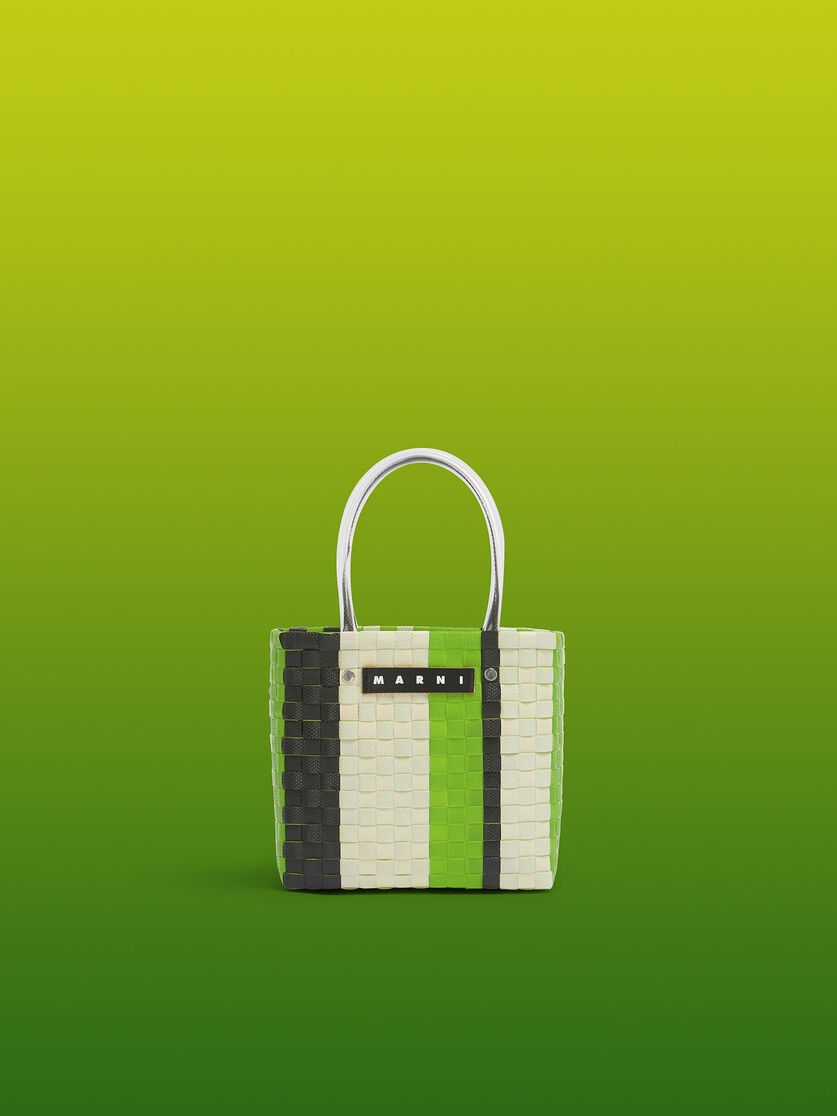 イリスブルー MARNI MARKET MINI STRIPE BASKET - ショッピングバッグ - Image 1