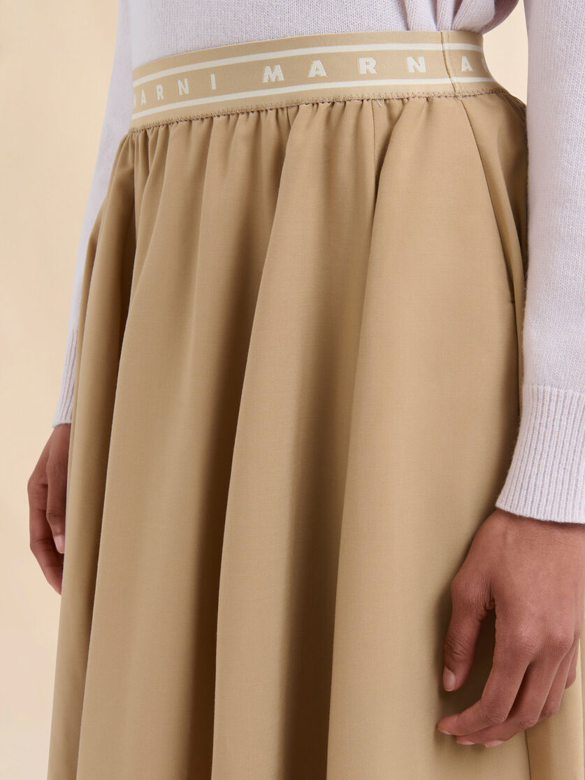 Beige wool blend midi skirt with Marni Symbol - Skirts - Image 4