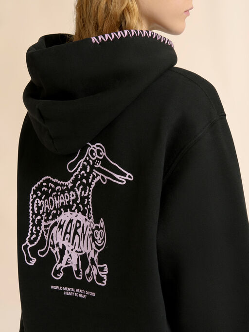 Marni + Madhappy black cotton hoodie with animal print - Sweaters