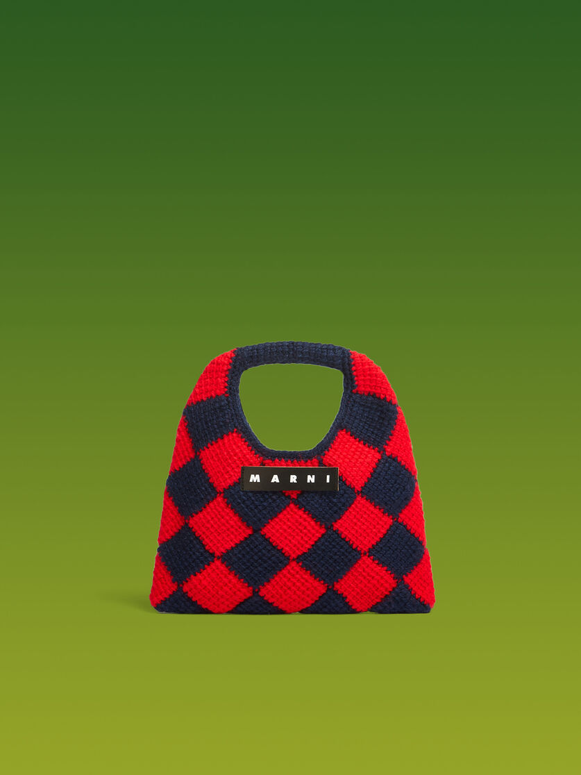 ブルー&ブラウン MARNI MARKET DIAMOND テックウールバッグ ミニ - ショッピングバッグ - Image 1