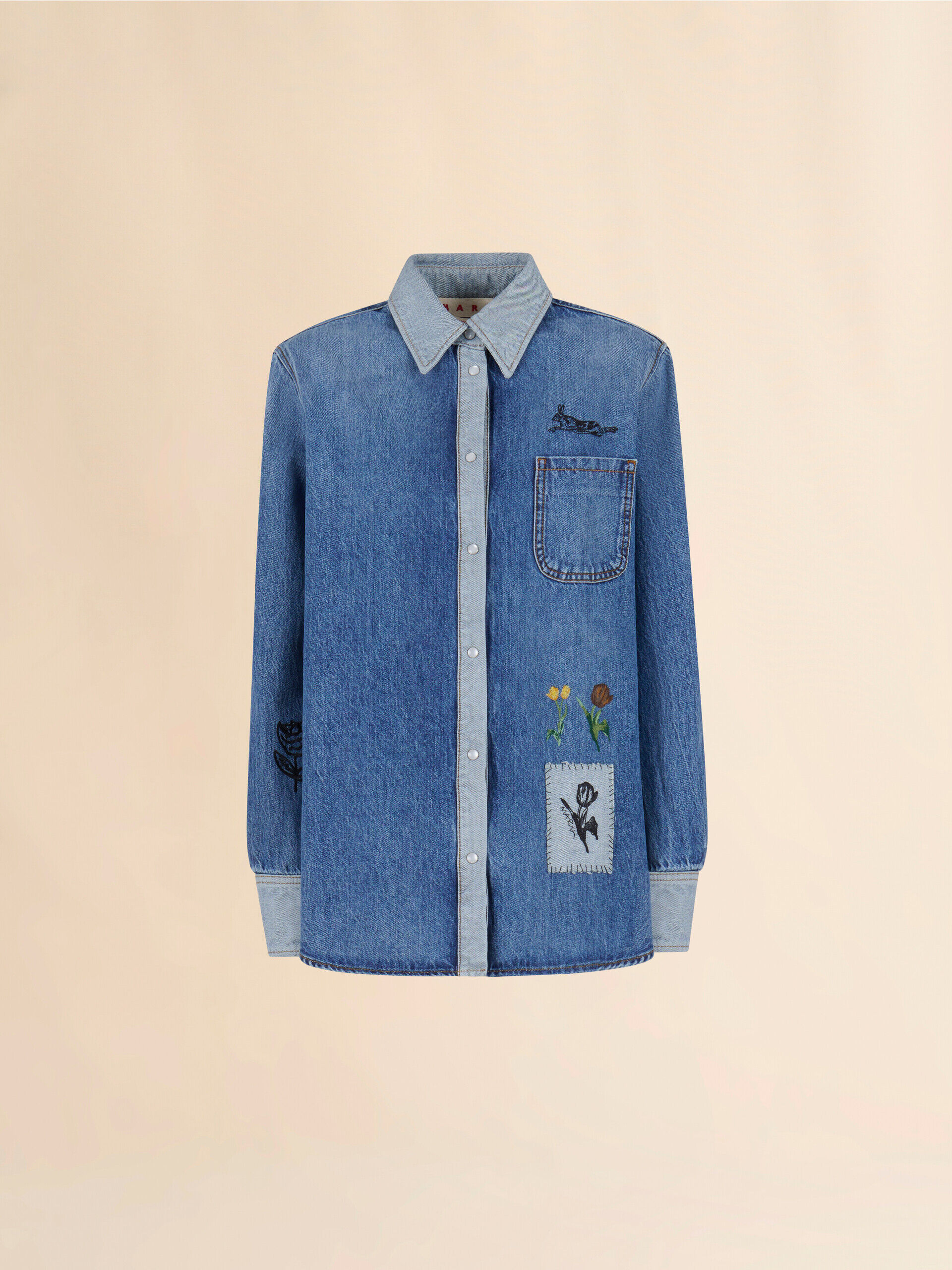 【MARNI】 ストライプロゴモチーフTシャツ ブルー 【マルニ】 レディース トップス&シャツ｜公式オンラインストア | Marni