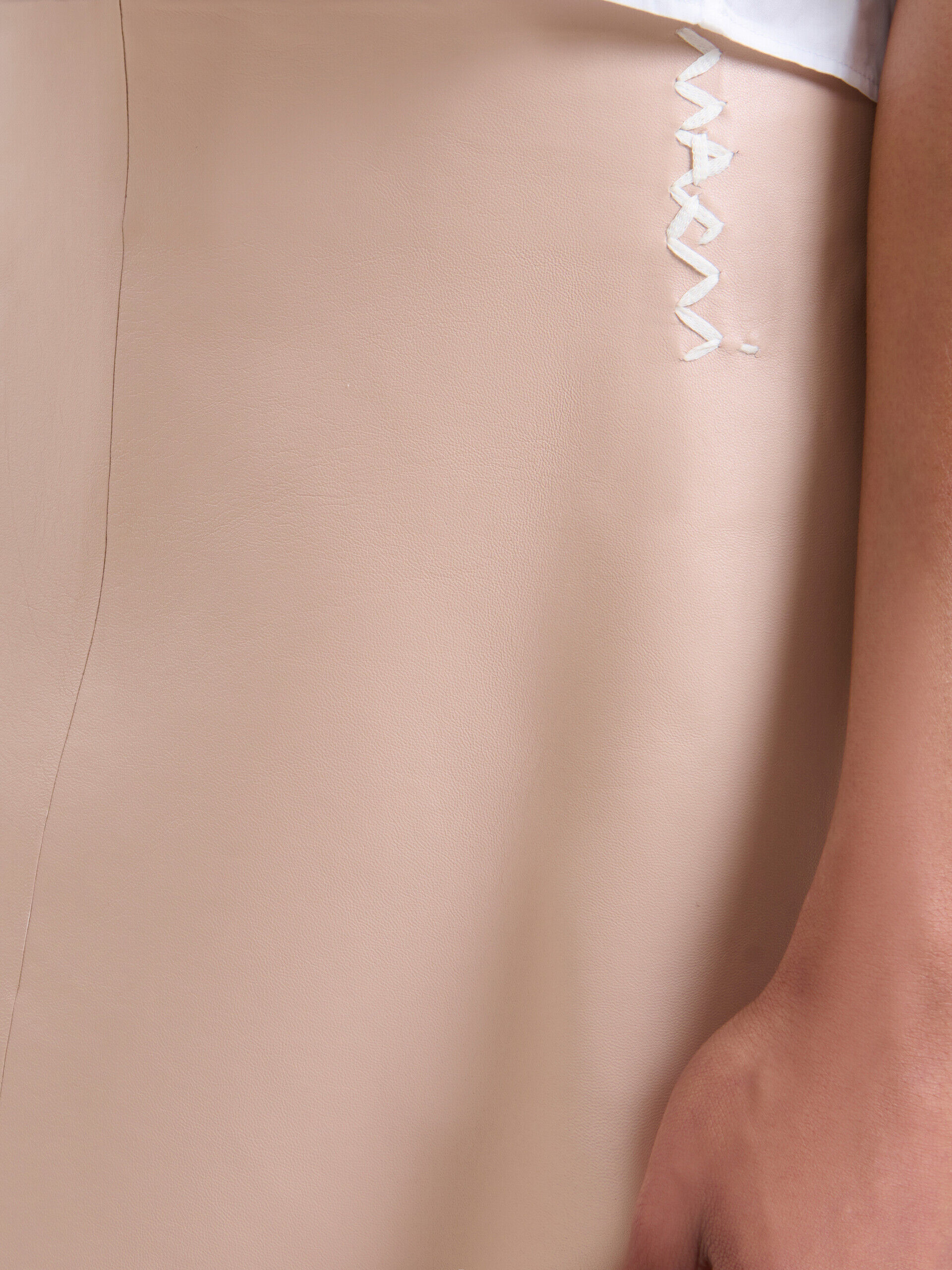 Pink nappa leather A-line skirt | Marni