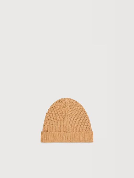 Light brown wool blend beanie with embroidered Marni logo - Caps