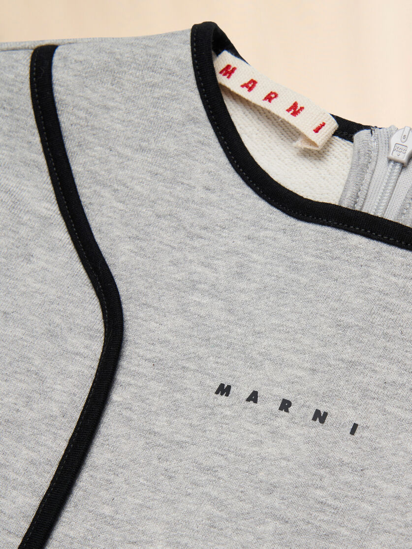 Gray cotton dress with contrast piping, Image 4