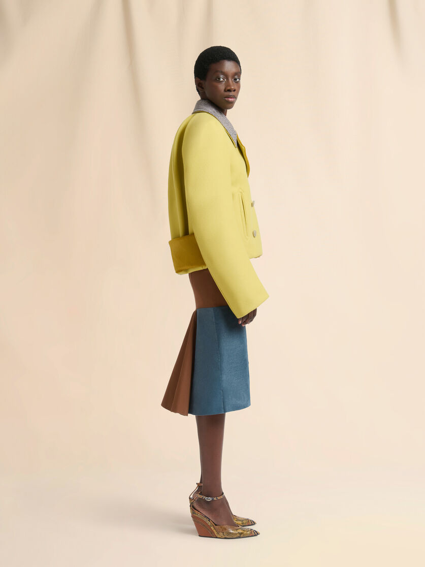 Brown wool skirt with pony hair insert - Skirts - Image 5