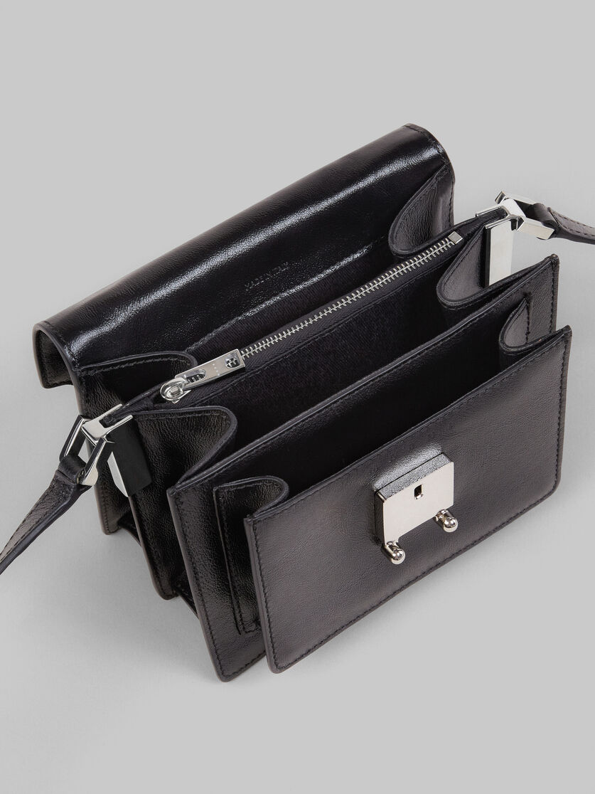 Trunk Soft Mini Bag in black and white leather