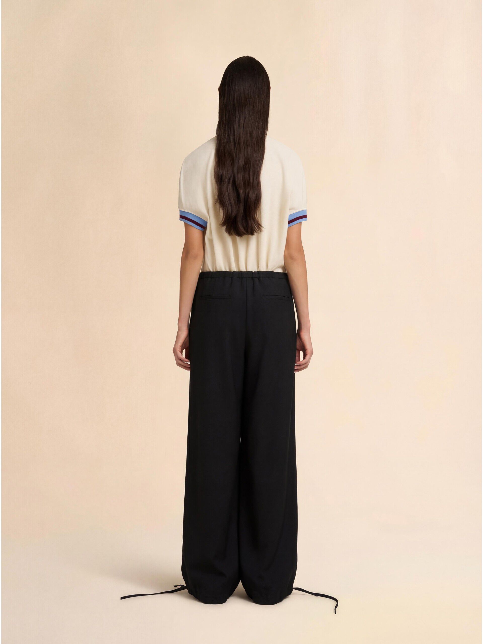 Black tropical wool drawstring trousers | Marni