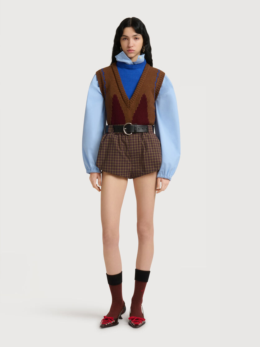Purple poplin bloomers with checked pattern, Image 2