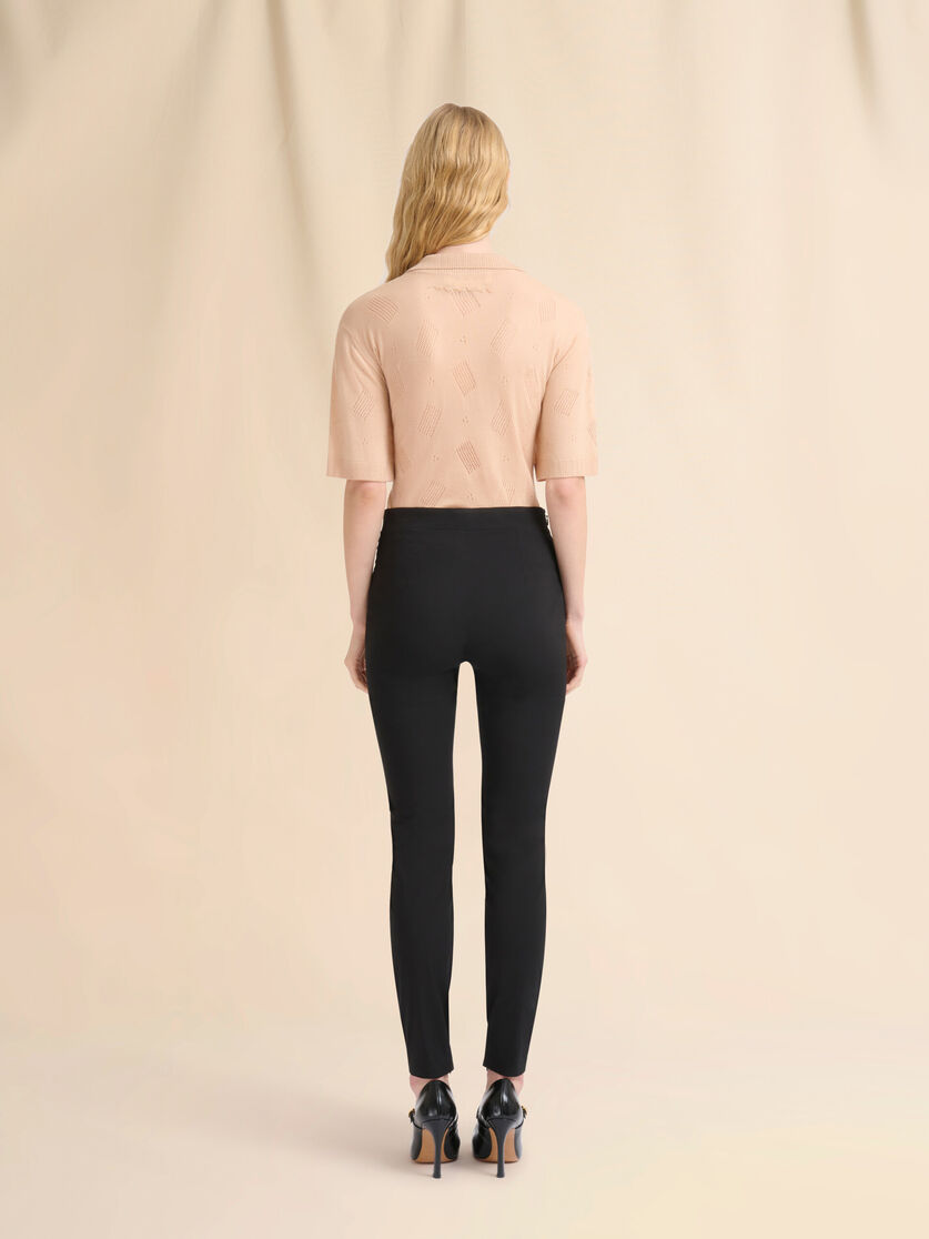 Marni Symbol 디테일 블랙 스트레치 포플린 트라우저 - 팬츠 - Image 3