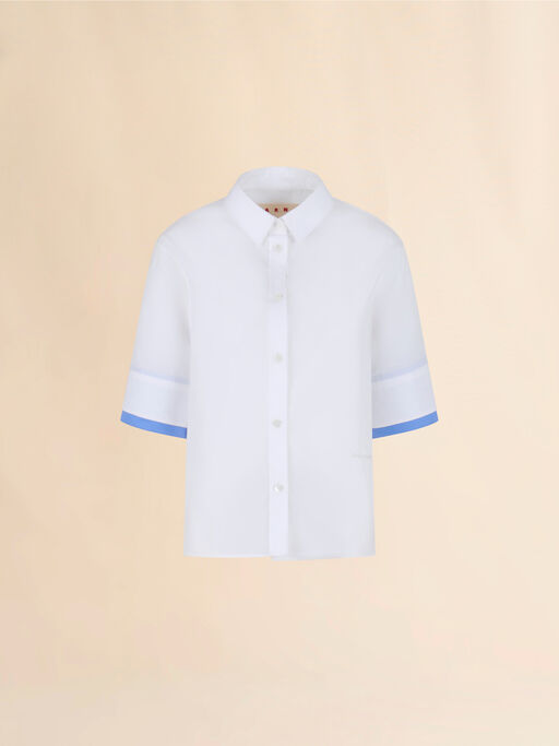 White poplin shirt with double cuffs - Shirts