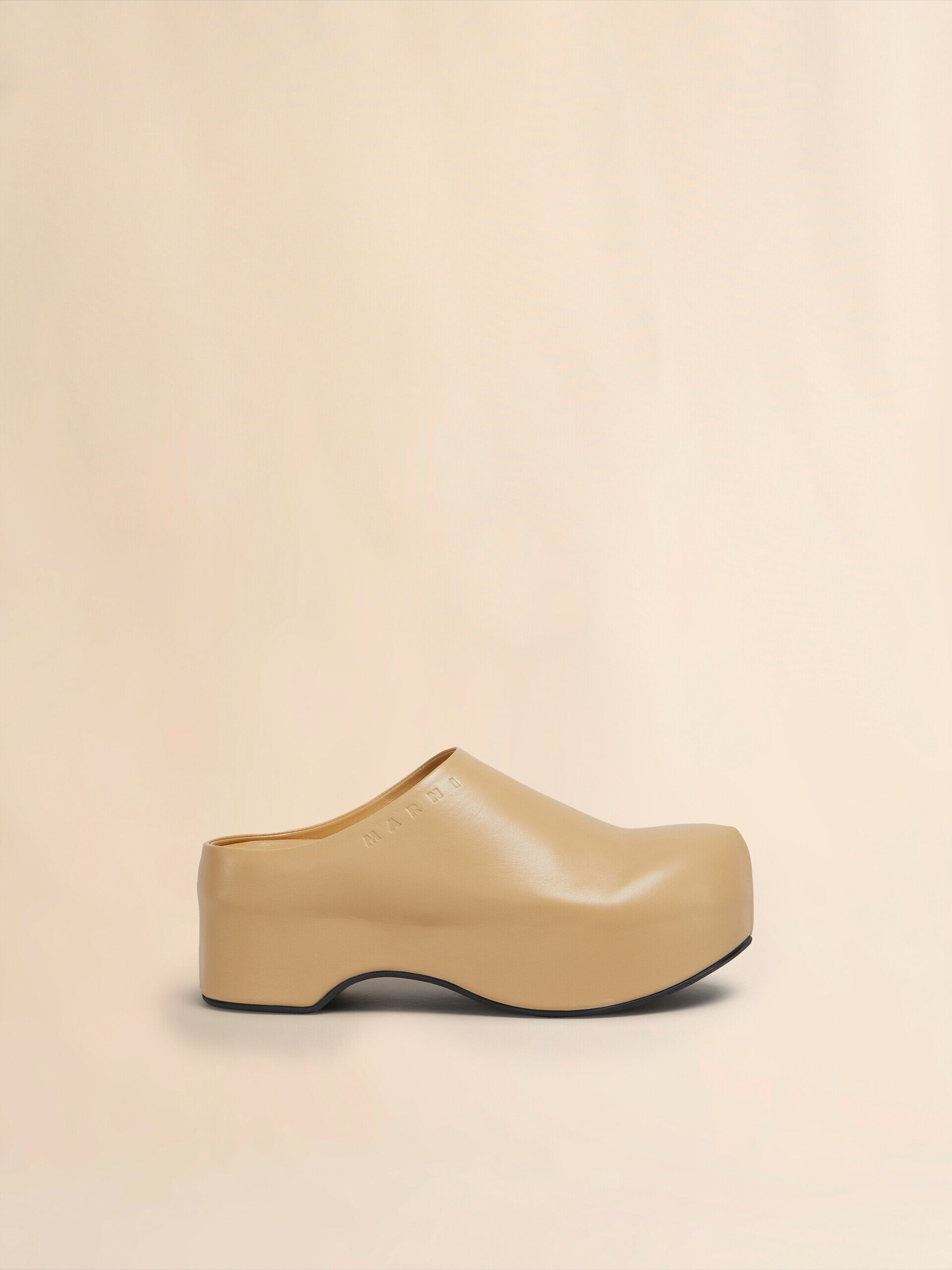 【関税&送料込】Marni Leather Sabot Brown leather chunky clog sabot | Marni