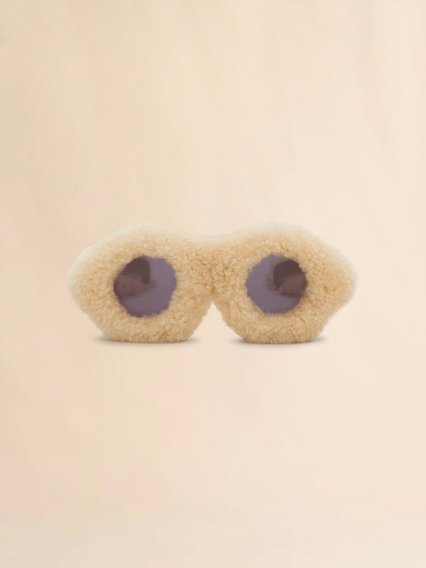 Furry beige Jantu sunglasses - Optical - Image 1