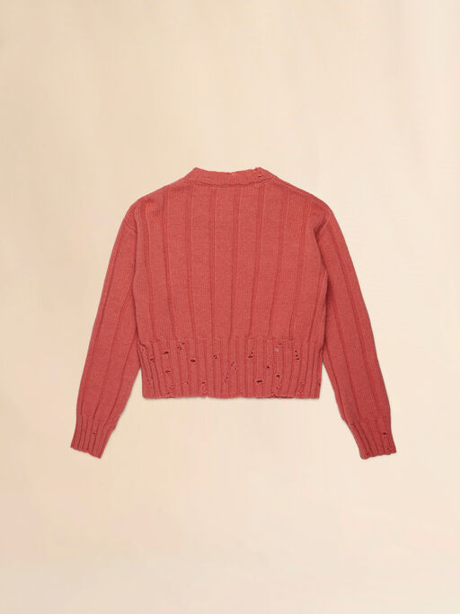Pink viscose blend jumper with Marni Mending logo - Knitwear